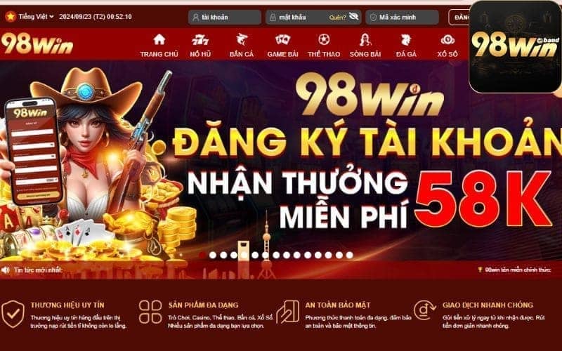 Hướng Dẫn Đăng Ký 98Win Nhanh Qua PC Và Mobile 2 Nguyên nhân không thể thao tác thành công quy trình tạo tài khoản game