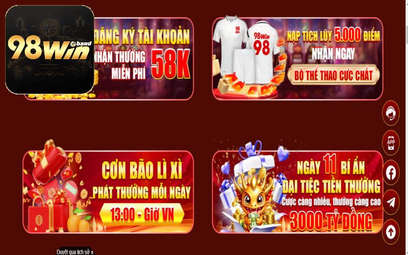 Khuyến Mãi 98Win 1 Khuyến mãi 98Win đa dạng thu hút khách hàng